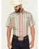 Image #1 - Roper Men's West Made Southwestern Striped Short Sleeve Pearl Snap Western Shirt, Tan, hi-res