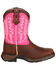 Image #2 - Durango Toddler Girls' Let Love Fly Western Boots - Square Toe, Brown, hi-res