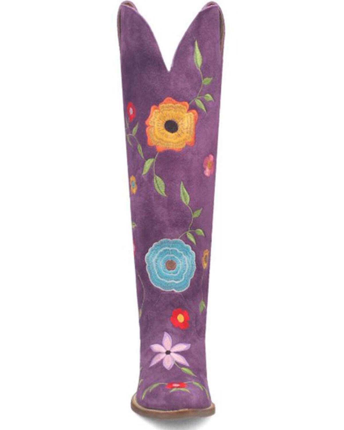 Image #4 - Dingo Women's Flower Power Suede Tall Western Boots - Snip Toe, Purple, hi-res