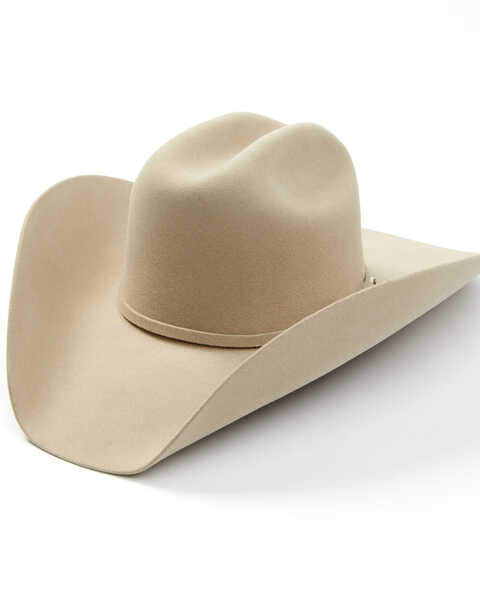 Serratelli Men's 10X Waco Dark Belly Fur Felt Cattleman Self-Band Western Hat , Tan, hi-res