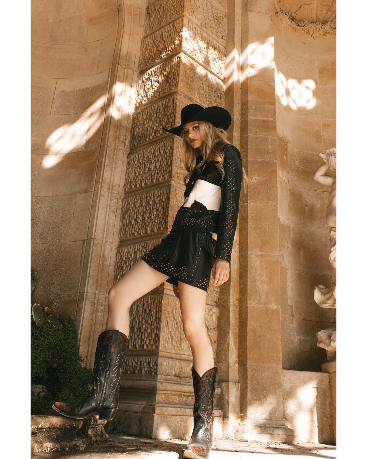 Image #1 - Wonderwest Women's Cowhide Studded Leather Jacket, , hi-res