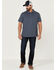 Image #2 - Brothers and Sons Men's Short Sleeve Slub Polo Shirt , Indigo, hi-res