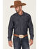Image #1 - Cody James Men's Washed Out Chambray Southwestern Print Long Sleeve Snap Western Shirt, Navy, hi-res