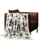 Image #1 - HiEnd Accents Ranch Life Western Toile Campfire Sherpa Throw, Black, hi-res