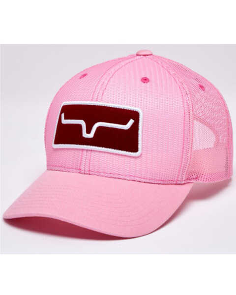Image #1 - Kimes Ranch Women's Allover Mesh Logo Trucker Cap, Pink, hi-res