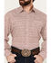 Image #3 - Stetson Men's Medallion Print Long Sleeve Pearl Snap Western Shirt, Maroon, hi-res