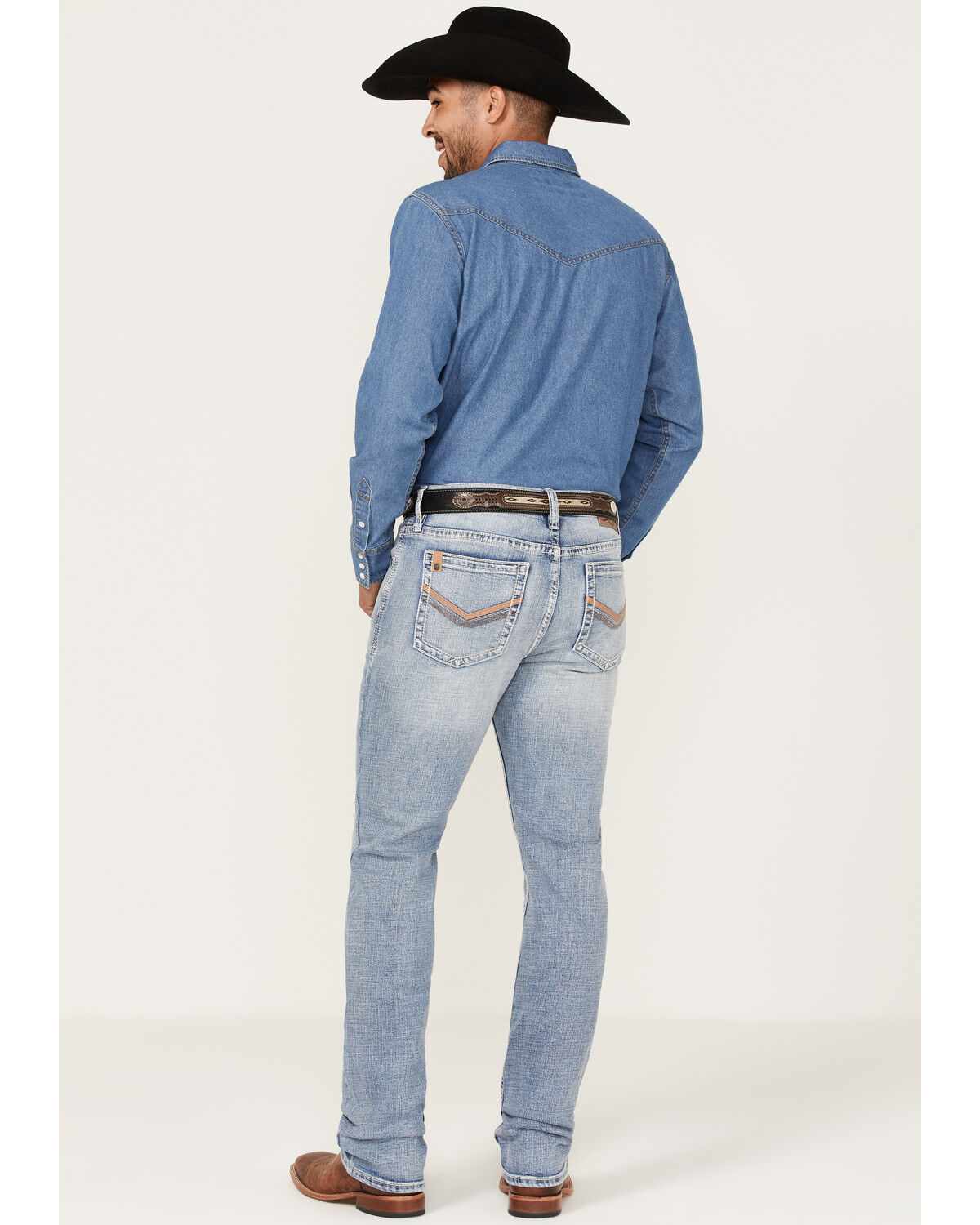 Image #3 - Cody James Men's Fandango Light Medium Wash Stretch Slim Straight Jeans, Light Medium Wash, hi-res