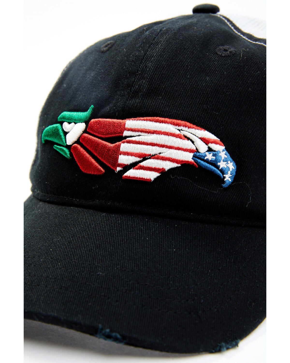 Image #2 - RANK 45&reg; Women's Mexico & US Flag Bird Embroidered Mesh-Back Ball Cap, Black, hi-res