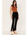 Image #1 - Just Black Denim Women's High Rise Slit Flare Jeans, Black, hi-res