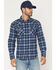 Image #1 - Levi's Men's Niklas Plaid Print Long Sleeve Snap Long Sleeve Flannel Shirt, Navy, hi-res