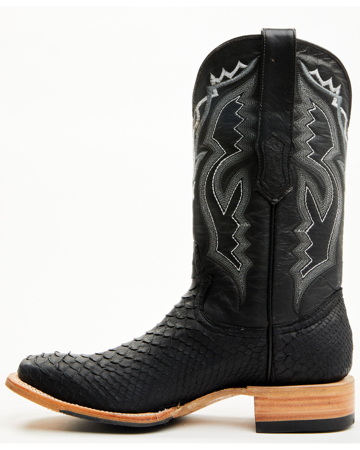 Image #3 - Tanner Mark Men's Exotic Caiman Western Boots - Round Toe, Black, hi-res