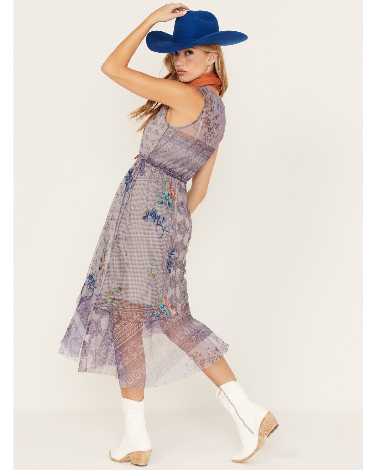 Image #4 - Johnny Was Women's Silvana Mesh Midi Dress, No Color, hi-res