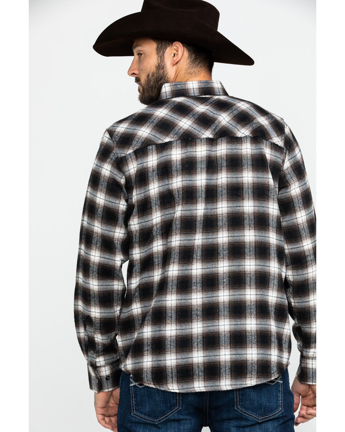 Image #2 - Outback Trading Co. Men's Rogan Performance Flannel Shirt, Brown, hi-res
