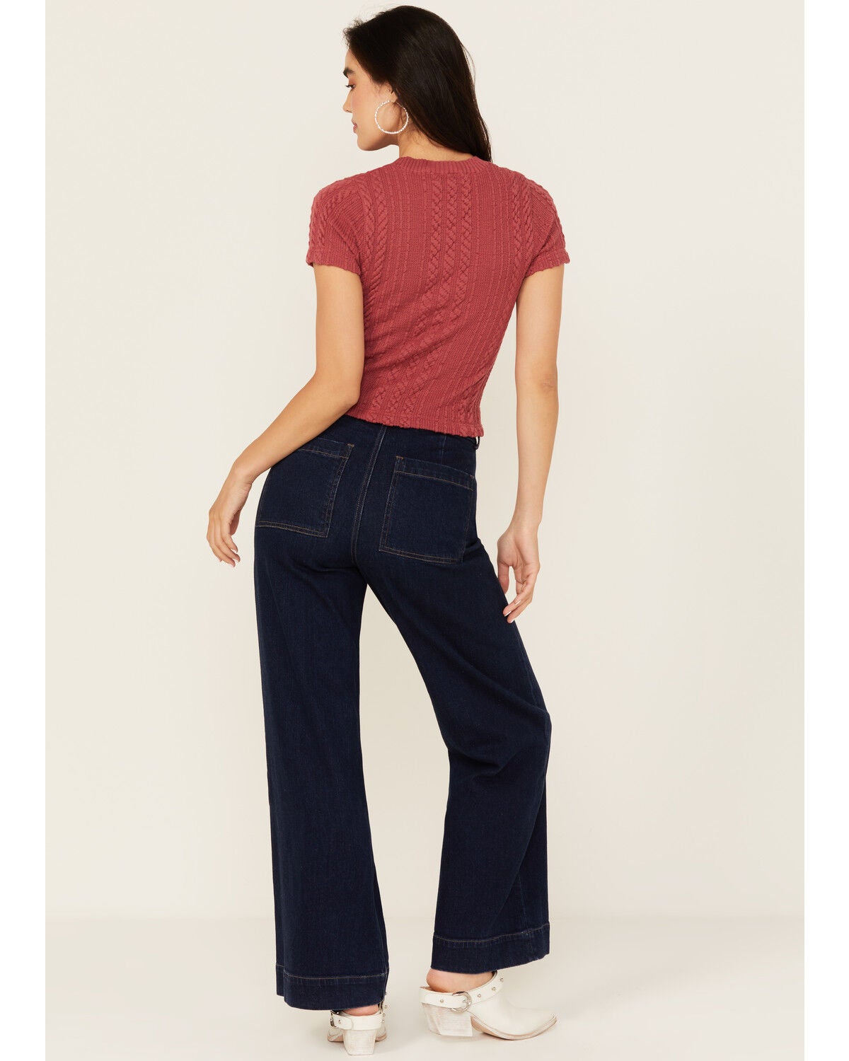 Image #3 - Dear John Women's Audrey Dark Wash Wide Stretch Denim Jeans, Dark Wash, hi-res