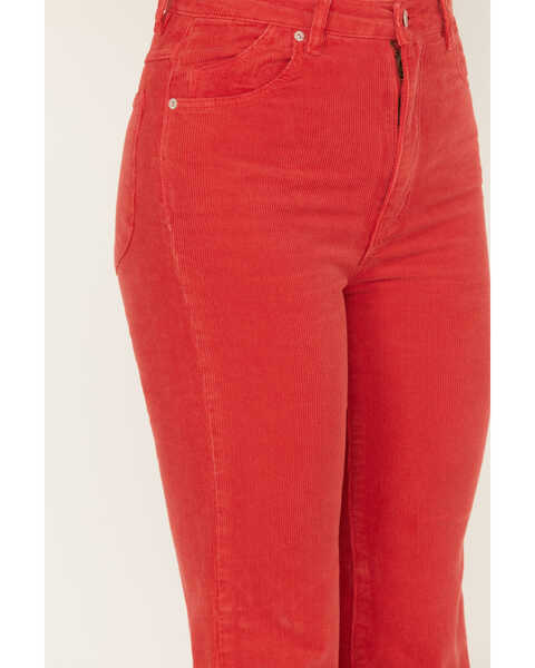 Image #2 - Rolla's Women's East Coast High Rise Corduroy Flare Pants, Red, hi-res
