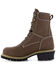 Image #3 - Frye Men's 8" Lace-Up Waterproof Logger Work Boots - Steel Toe, Dark Brown, hi-res