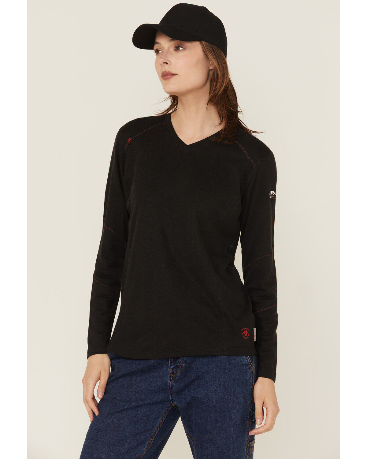 Image #1 - Ariat Women's FR Primo Baselayer Long Sleeve Shirt, Black, hi-res