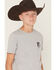 Image #3 - RANK 45® Boys' Americana Cowboy Logo Short Sleeve Graphic T-Shirt, Silver, hi-res