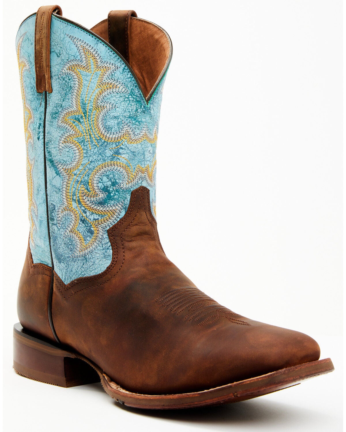 Dan Post Men's Performance Western Boots - Broad Square Toe, Blue, hi-res