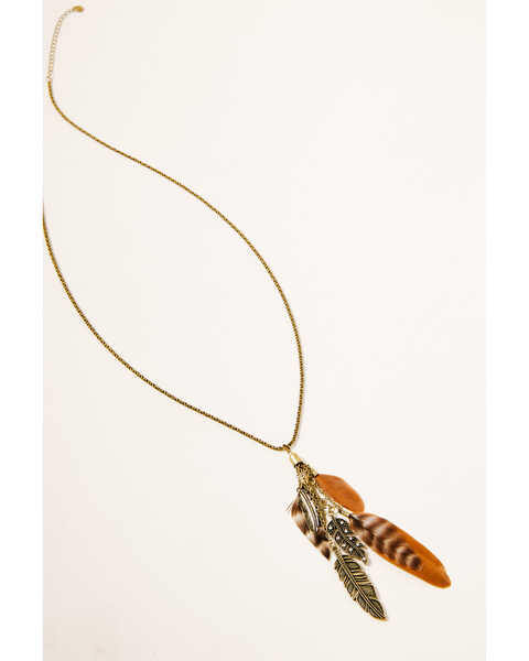 Image #2 - Shyanne Women's Winslow Feather Necklace Set, Gold, hi-res