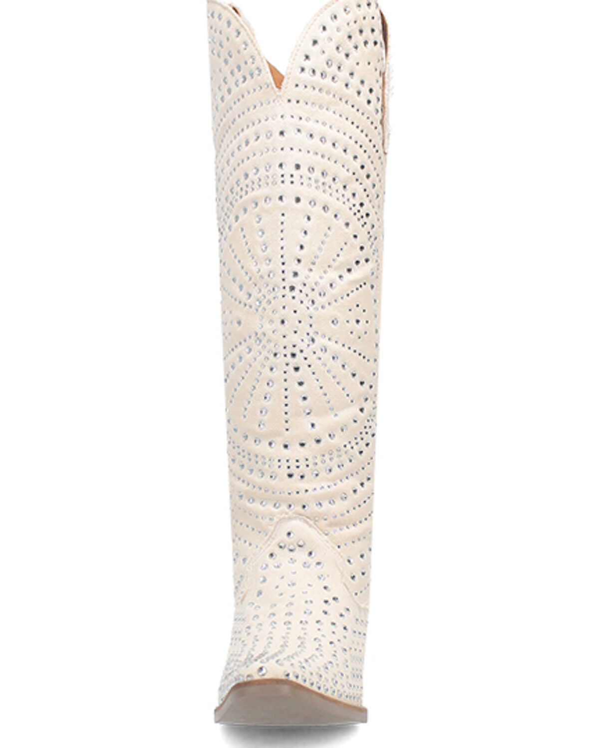 Image #4 - Dingo Women's Honkytonk Studded Tall Western Boots - Snip Toe, White, hi-res