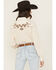Image #4 - Cowgirl Hardware Women's Floral Embroidered Long Sleeve Snap Western Shirt, Cream, hi-res