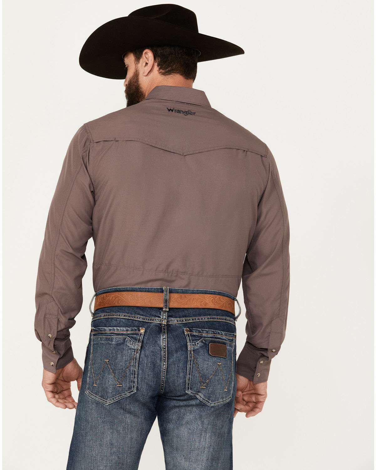 Image #4 - Wrangler Men's Solid Long Sleeve Performance Snap Western Shirt, , hi-res