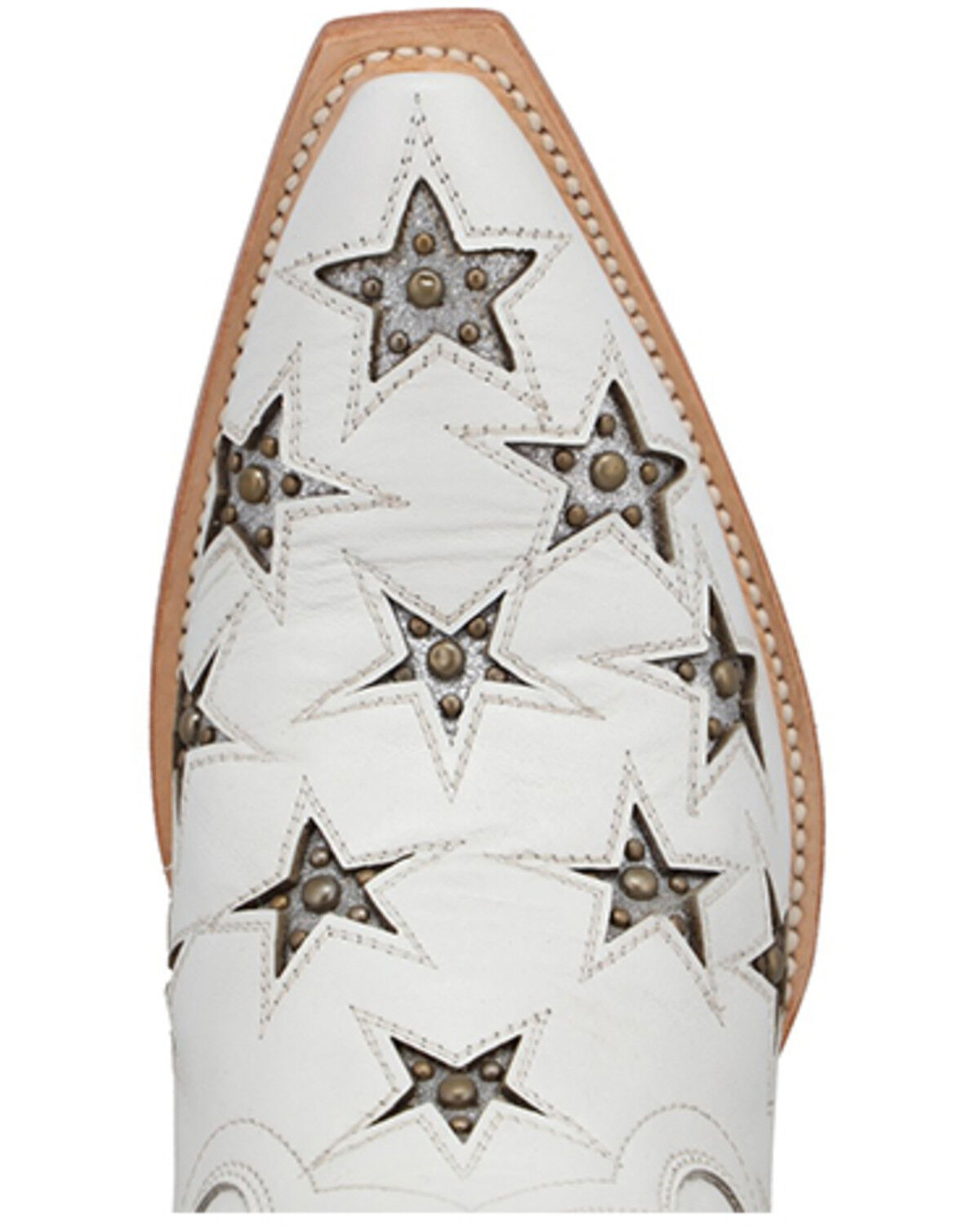 Image #6 - Black Star Women's Marfa Star Inlay Studded Western Boots - Snip Toe, Silver, hi-res