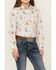 Image #3 - Cruel Girl Girls' Conversation Print Long Sleeve Pearl Snap Western Shirt, White, hi-res