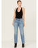 Image #1 - Wrangler Women's Wild West Light Wash High Rise Straight Jeans , Light Wash, hi-res