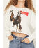 Image #3 - Budweiser Women's Cut Off Crew Neck Sweatshirt, White, hi-res