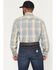Image #4 - Carhartt Men's FR Plaid Print Long Sleeve Button-Down Work Shirt, Steel Blue, hi-res