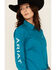 Image #2 - Ariat Women's Team Kirby Logo Long Sleeve Button-Down Stretch Western Shirt, Turquoise, hi-res