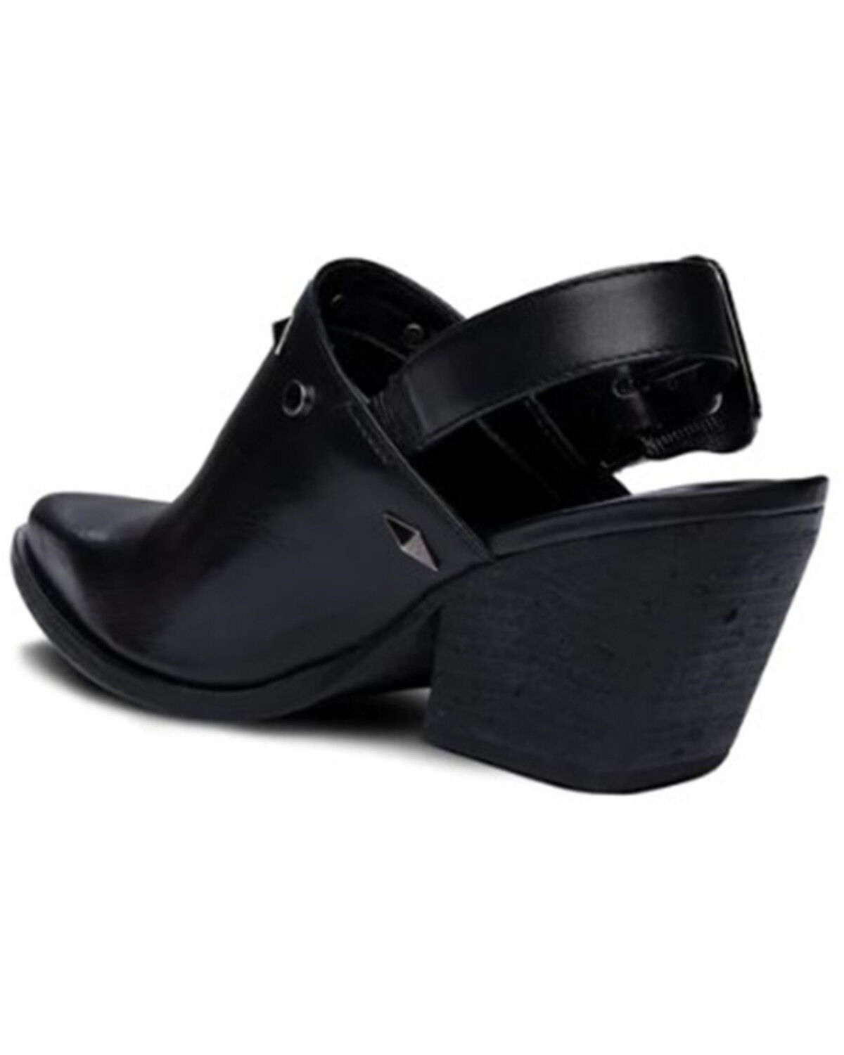 Image #3 - Golo Women's Billy Jean Buckle Western Mules - Snip Toe, Black, hi-res