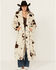 Image #1 - Powder River Outfitters Women's Cow Print Duster Faux Fur Coat, Cream, hi-res