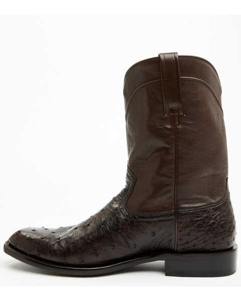Image #3 - Cody James Black 1978® Men's Carmen Exotic Full-Quill Ostrich Roper Boots - Medium Toe , Chocolate, hi-res