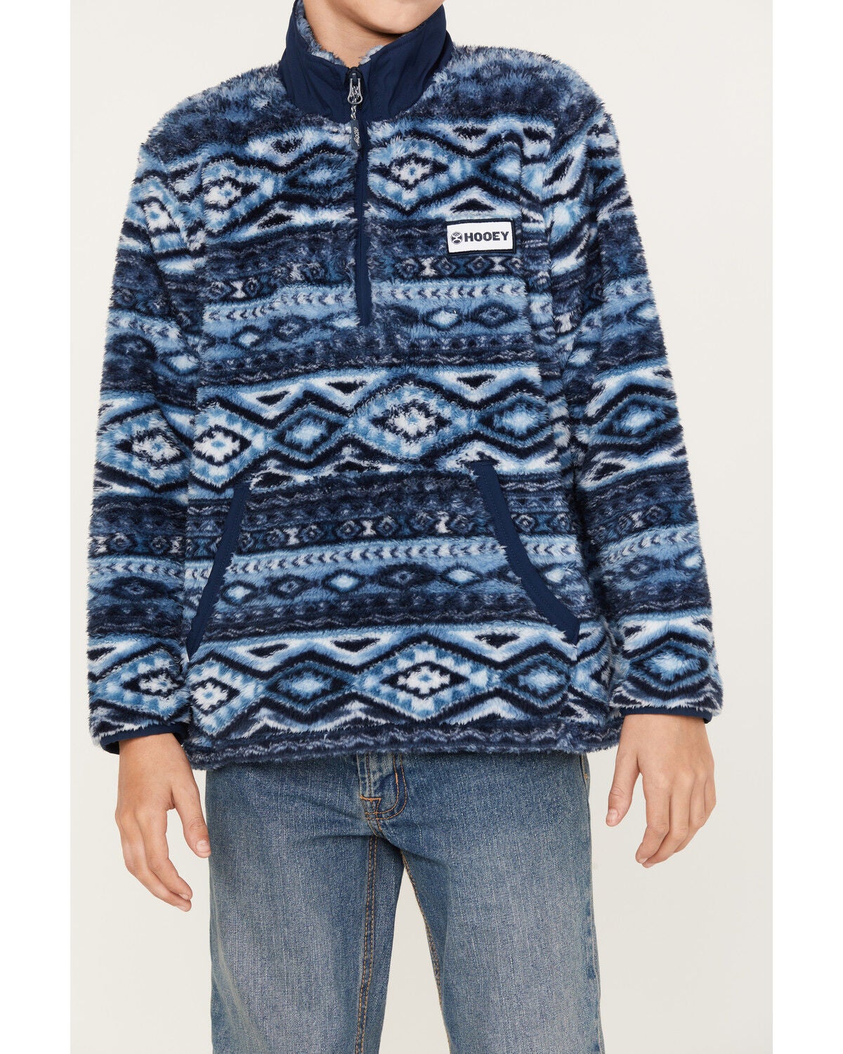 Image #3 - Hooey Boys' Southwestern Print Fleece Pullover Jacket, , hi-res