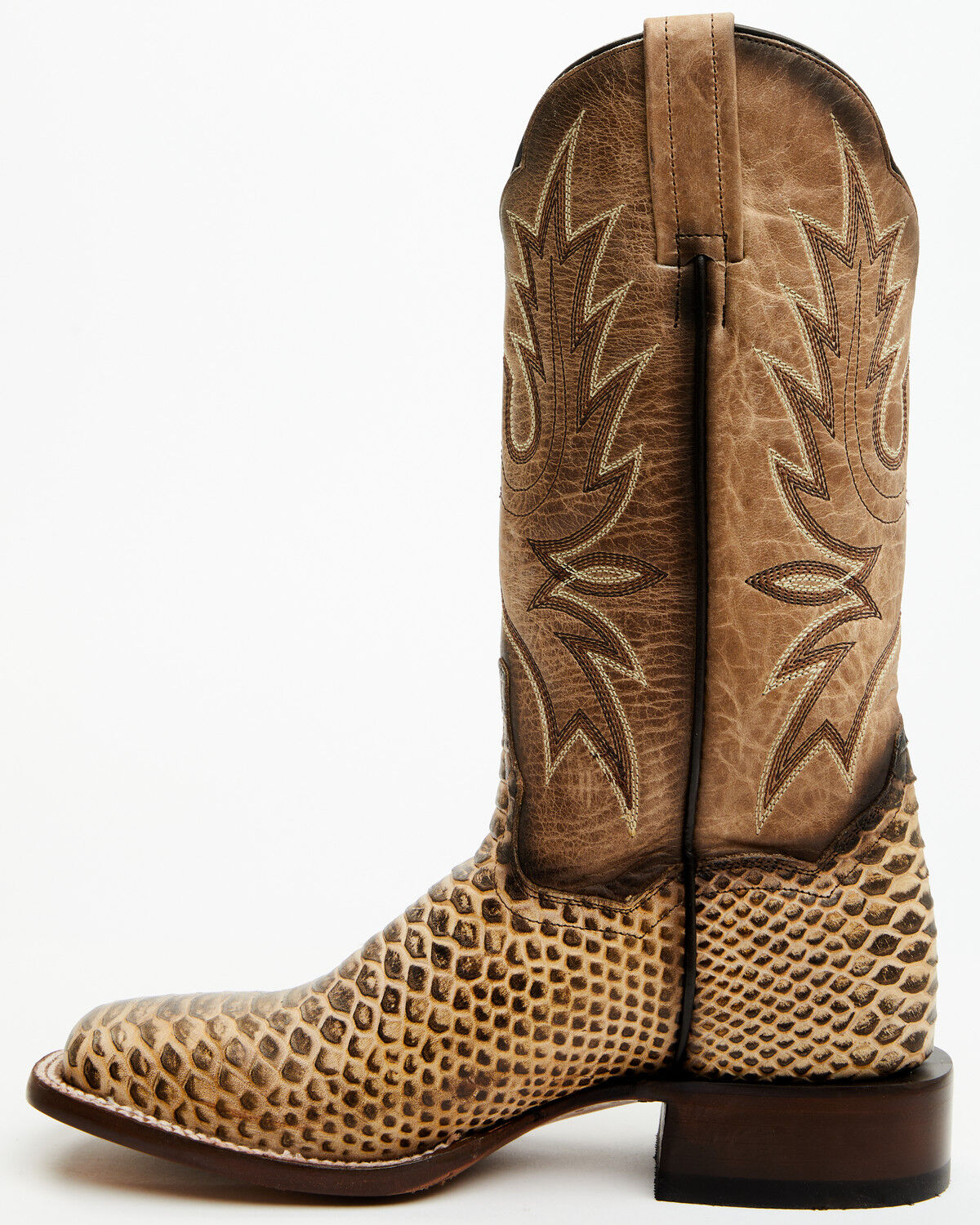 Image #3 - Dan Post Women's 12" Faux Python Western Boots - Broad Square Toe, Honey, hi-res
