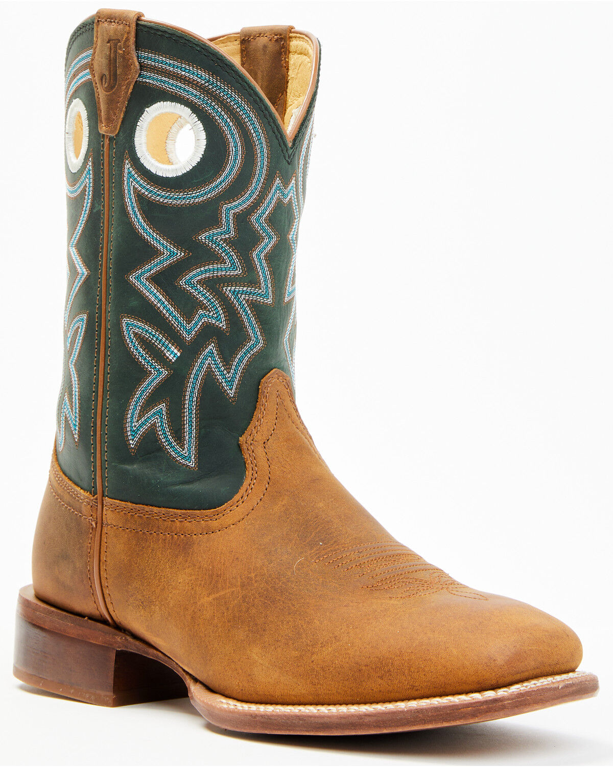Image #1 - Justin Men's Frontier Western Boots - Broad Square Toe, Tan, hi-res