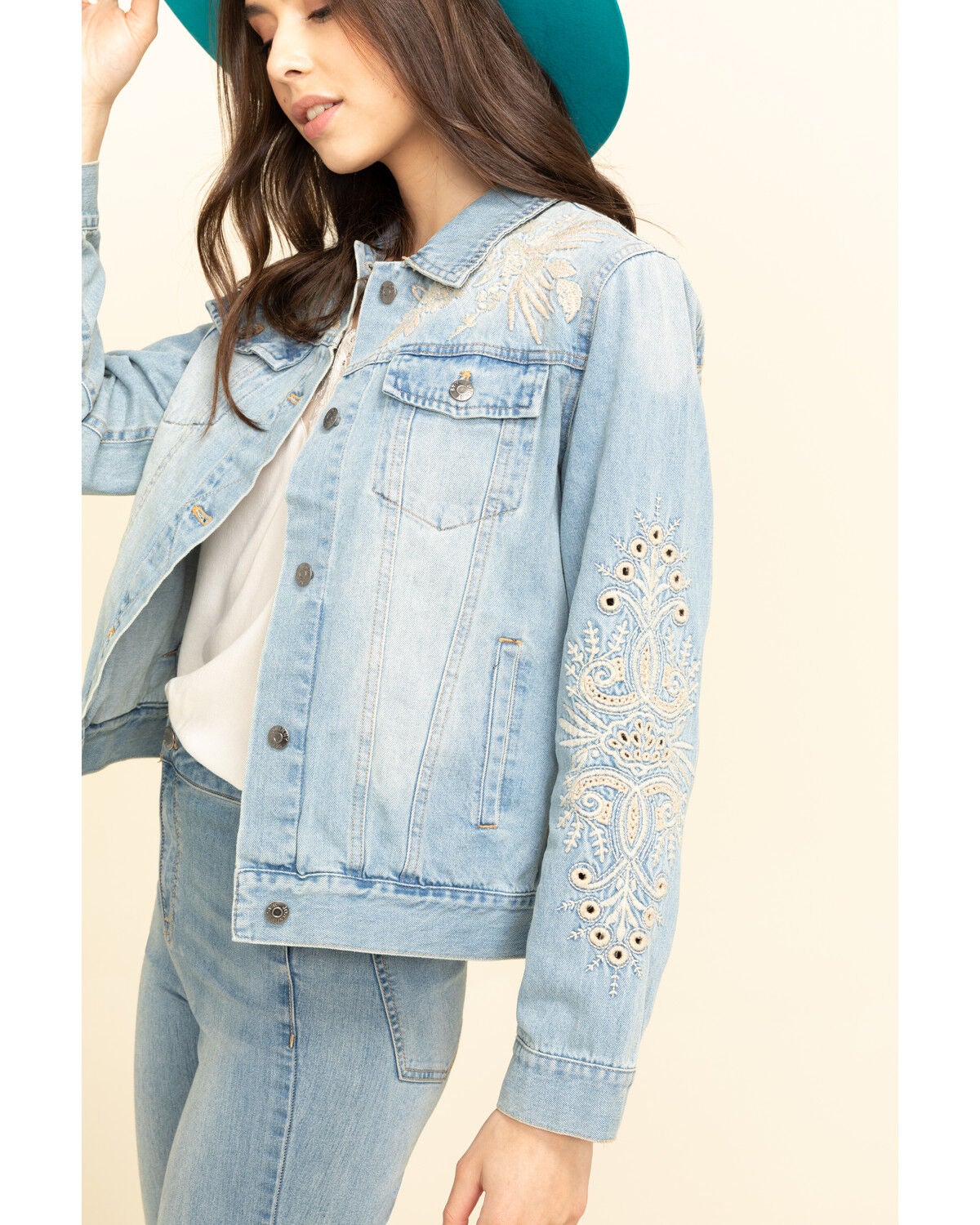 Image #5 - Johnny Was Women's Embroidered Iva Denim Jacket, , hi-res