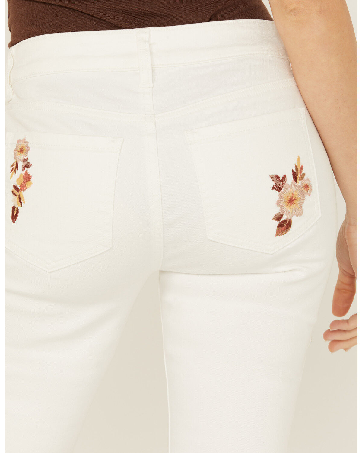 Image #4 - Shyanne Women's Payson Floral Embroidered Novelty Bootcut Comfort Stretch Denim Jeans, Natural, hi-res