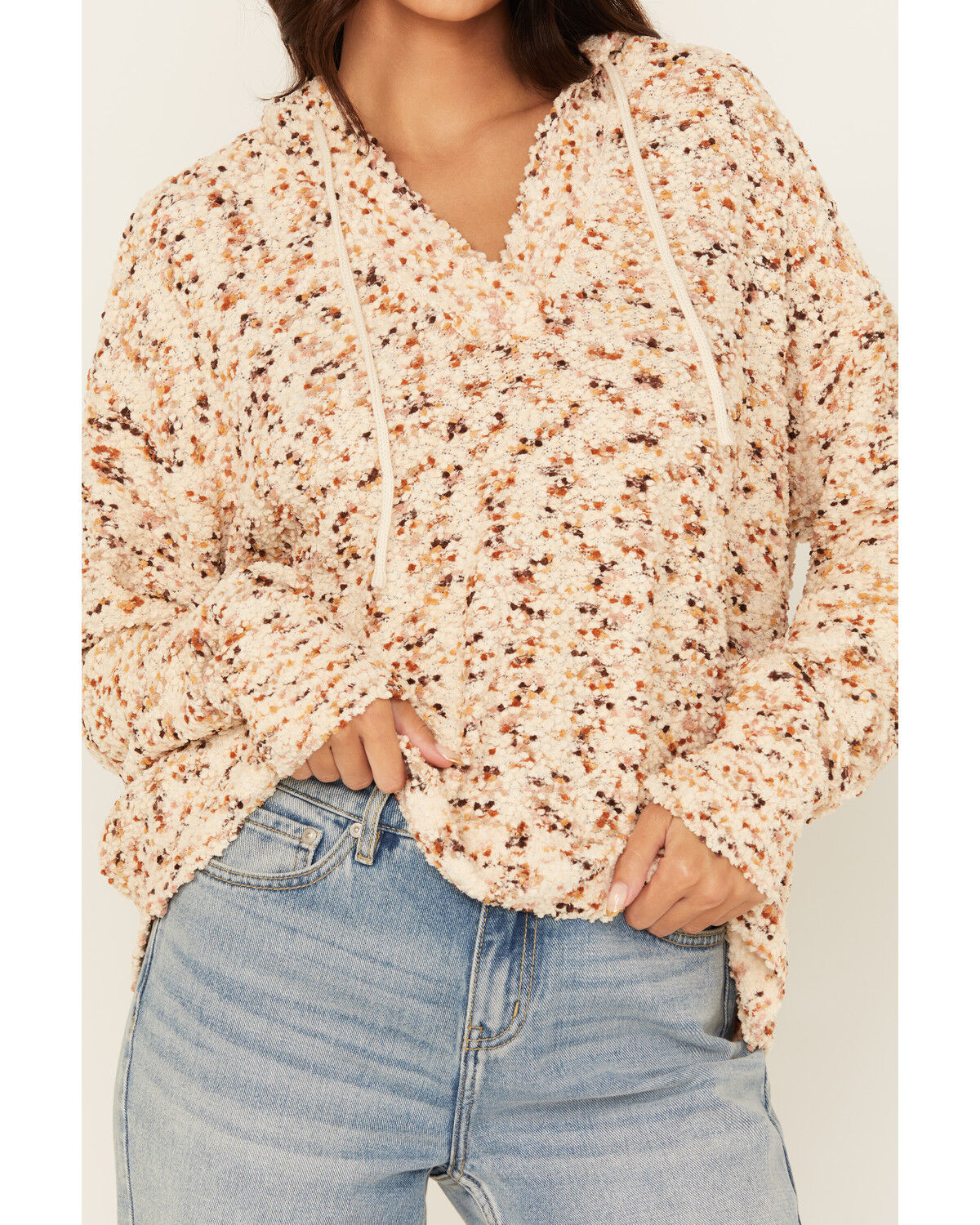 Image #3 - Cleo + Wolf Women's Popcorn Yarn Hoodie, Oatmeal, hi-res
