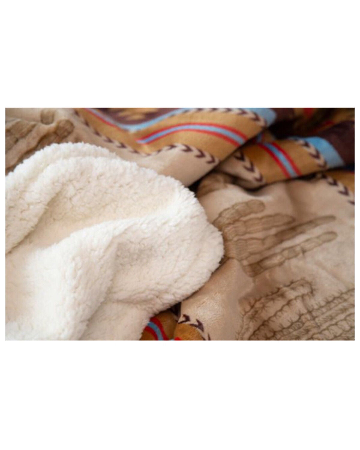 Image #4 - Carstens Home Cactus Plush Sherpa Throw, Brown, hi-res