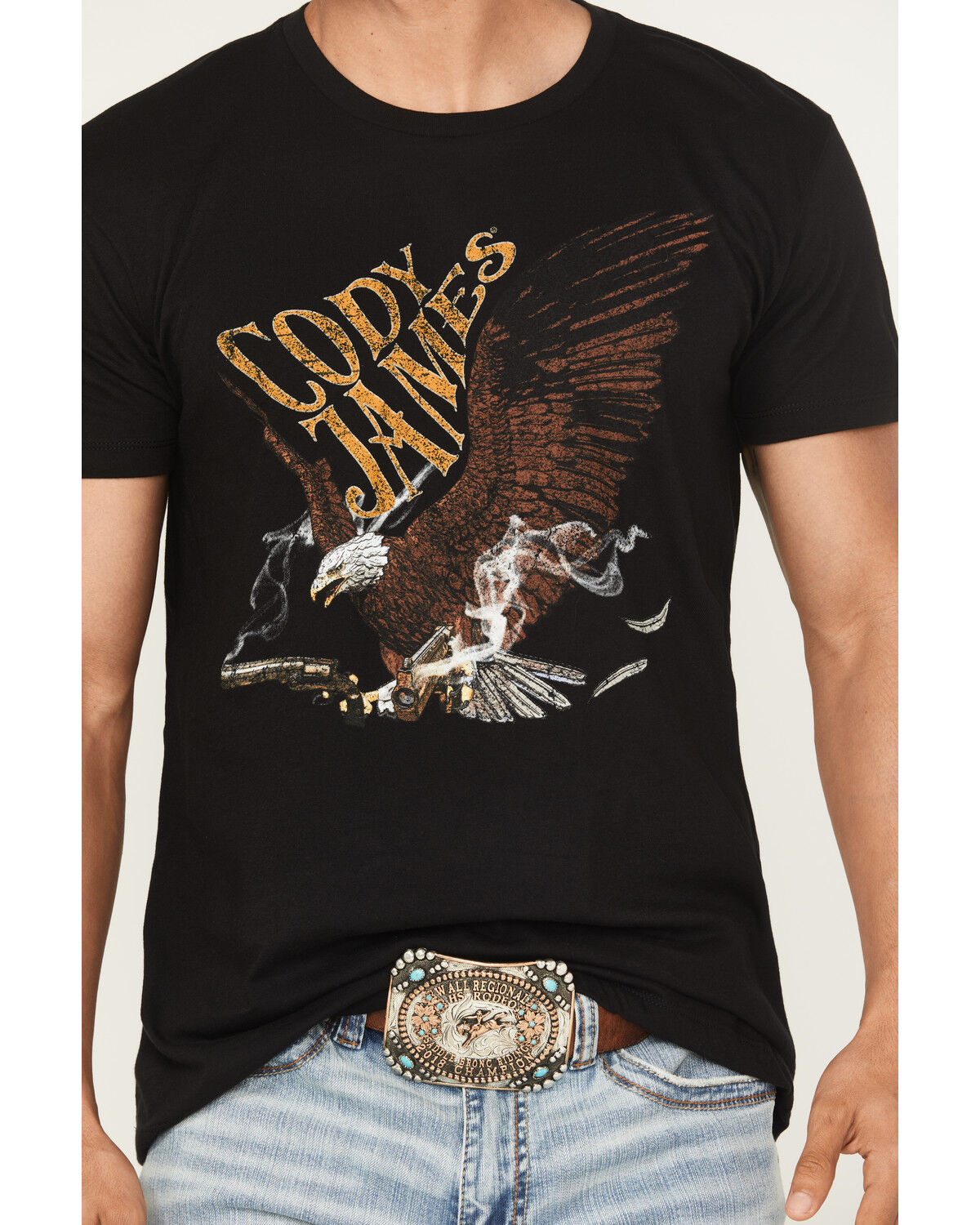 Image #3 - Cody James Men's Guns Blazin Short Sleeve Graphic T-Shirt, Black, hi-res