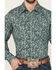 Image #3 - Wrangler Retro Men's Floral Print Long Sleeve Snap Western Shirt, Blue, hi-res