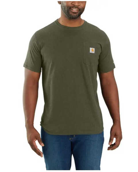 Carhartt Men's Force Relaxed Fit Midweight Short Sleeve Pocket T-Shirt - Tall , Green, hi-res