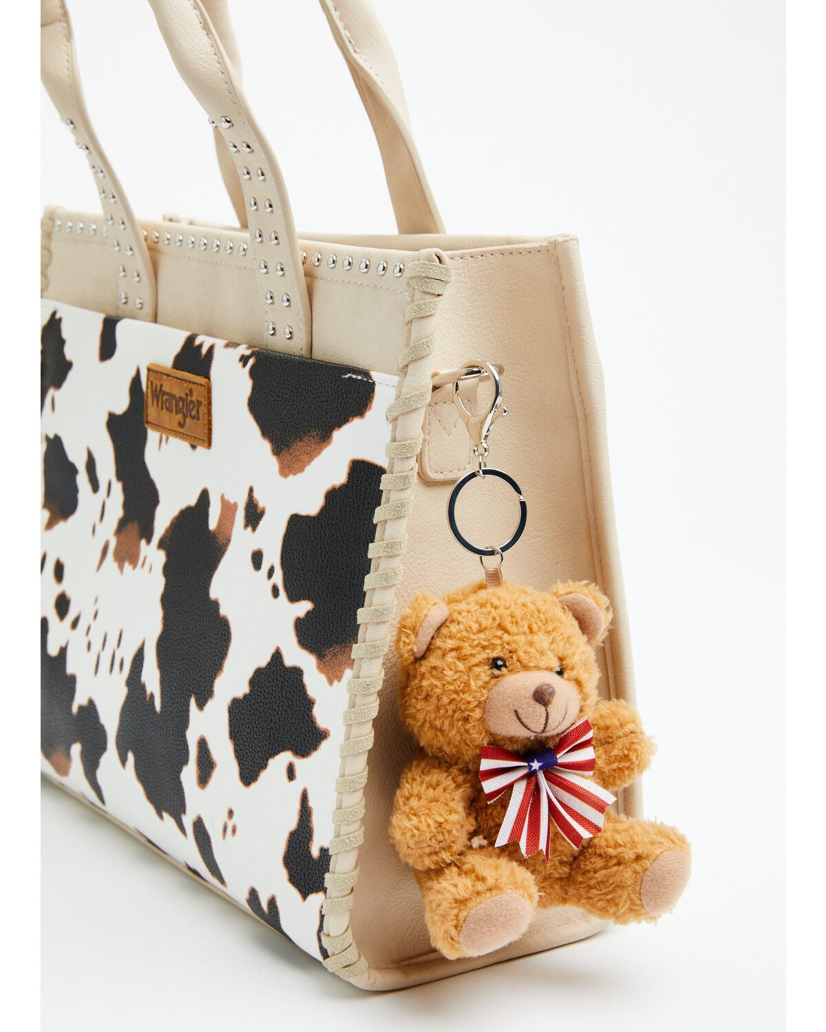Shyanne Americana Brown Bear Bag Charm, Brown, hi-res