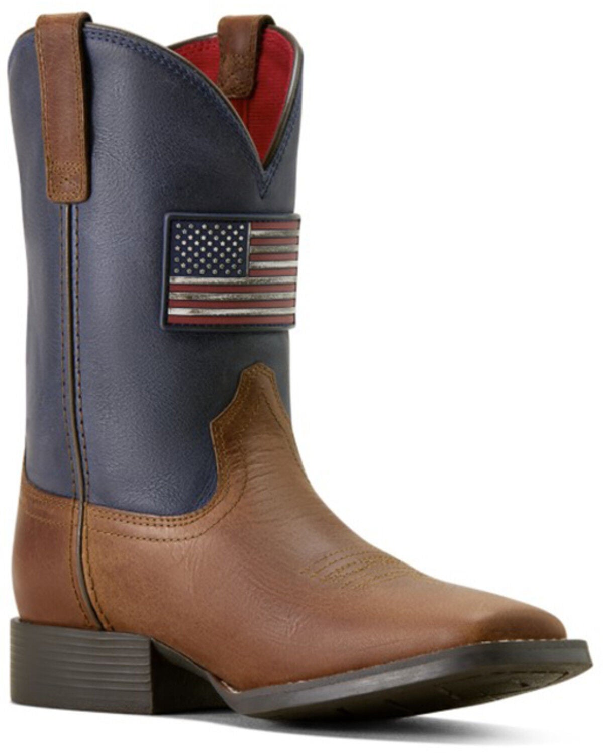 Image #1 - Ariat Boys' Freedom Rider Western Boots - Broad Square Toe, Navy, hi-res