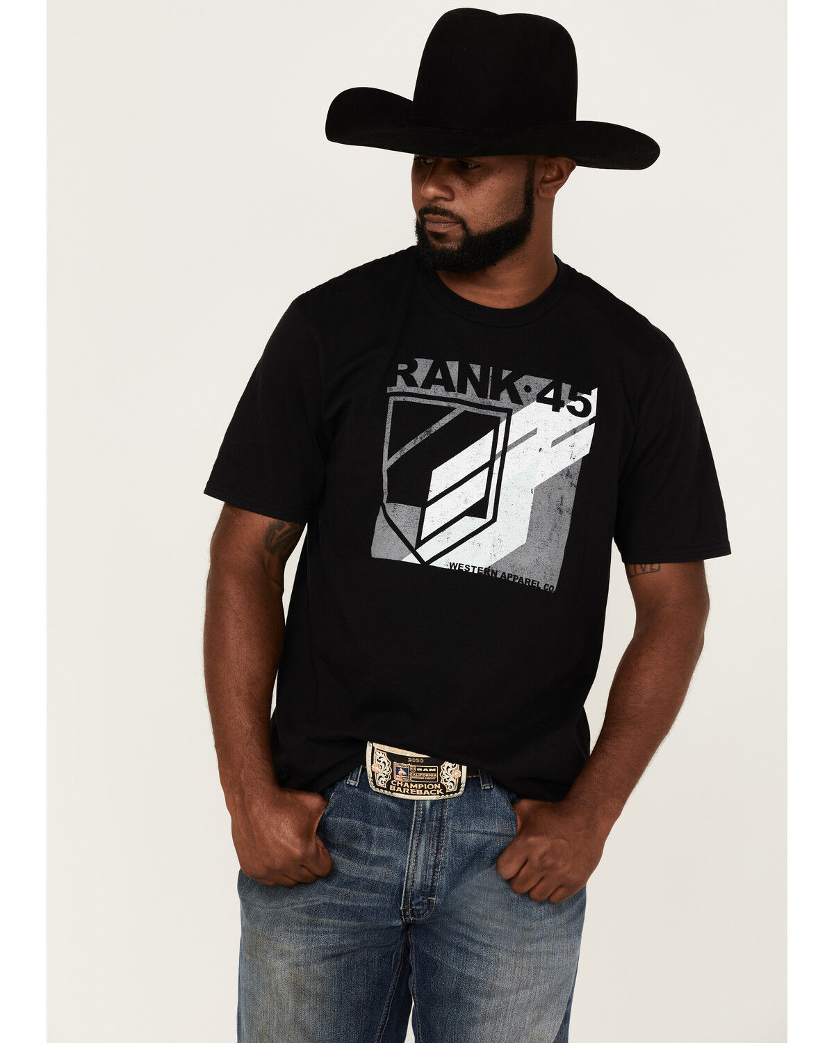 Image #1 - RANK 45® Men's Out Of The Gate Short Sleeve Graphic T-Shirt, Charcoal, hi-res