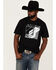 Image #1 - RANK 45® Men's Out Of The Gate Short Sleeve Graphic T-Shirt , Charcoal, hi-res